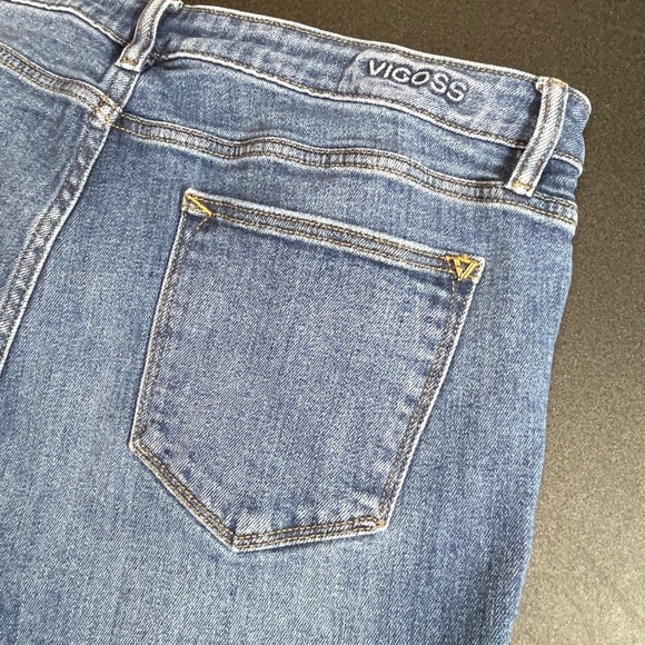 Vigoss Marley Flare Whiskered Jeans Blue Medium Wash Denim Womens Size 33 - Picture 3 of 14